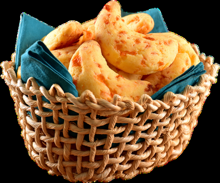Chipa assada em formato de meia-lua, feita com a mistura Monterica