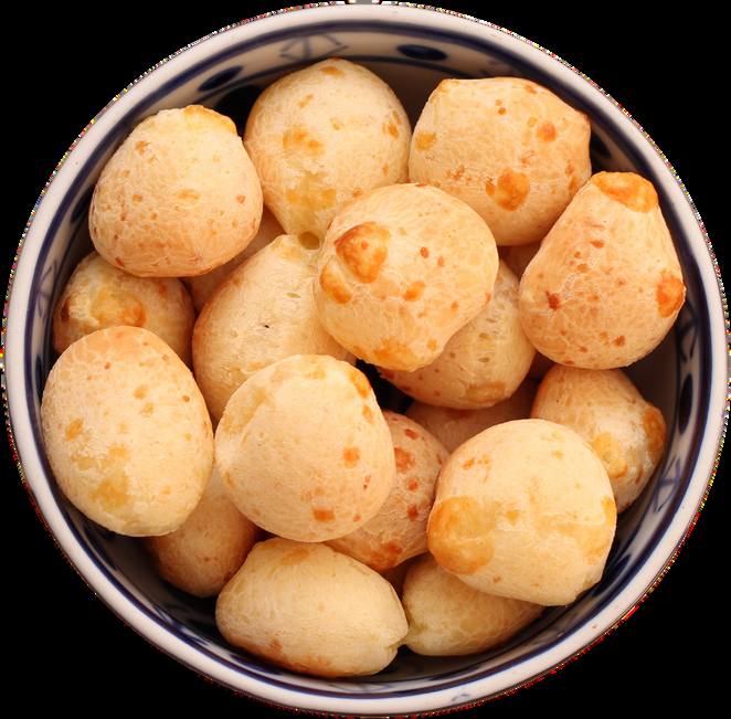 Pão de queijo assado, produzido com a mistura pronta Monterica